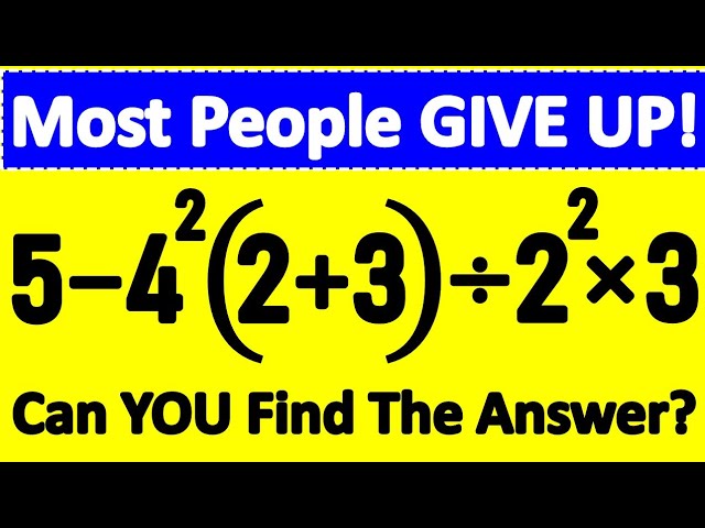 🔥 Stop Scrolling! Most People Get This Tricky Math Problem WRONG! Can You Solve It? 