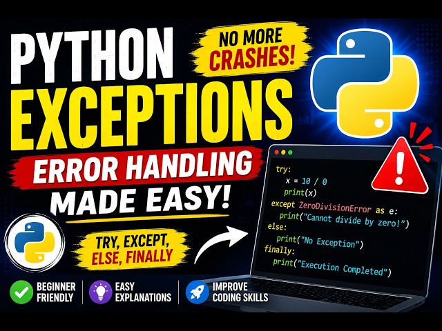 Python Exceptions Explained 🔥 | Try, Except, Finally | Error Handling Tutorial for Beginners