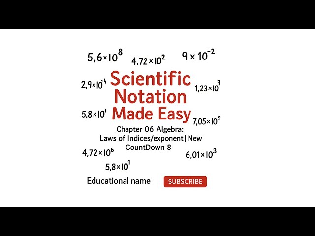 48. Scientific Notation Made Easy | New CountDown 8 | Chapter 6 Algebra: Laws of indices
