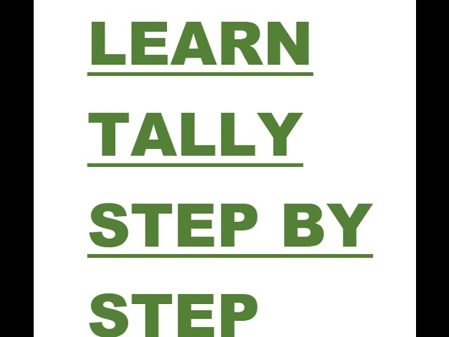 HOW TO LEARN TALLY STEP BY STEP COMPLETE COURSE IN FREE