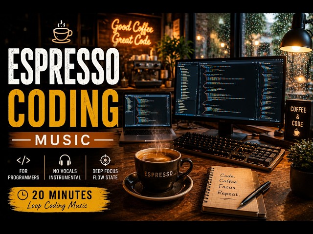 ☕ Espresso Coding Music | 20 Minutes Deep Focus for Programmers #codingmusic #instrumentalmusic