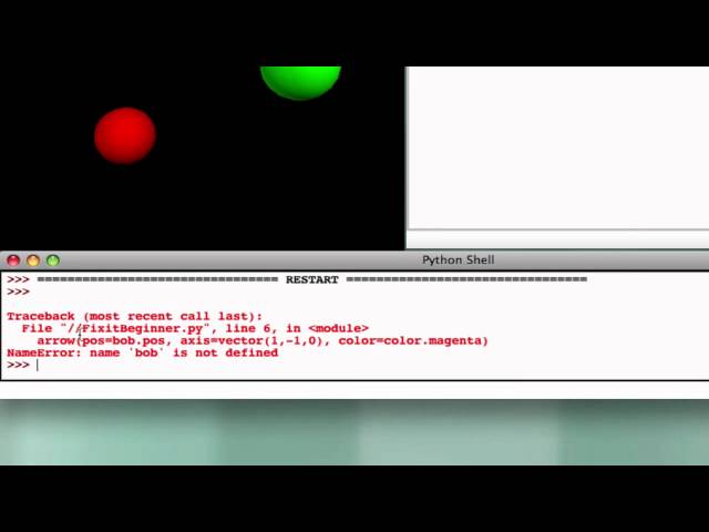 VPython Instructional Videos: A. Debugging Syntax Errors