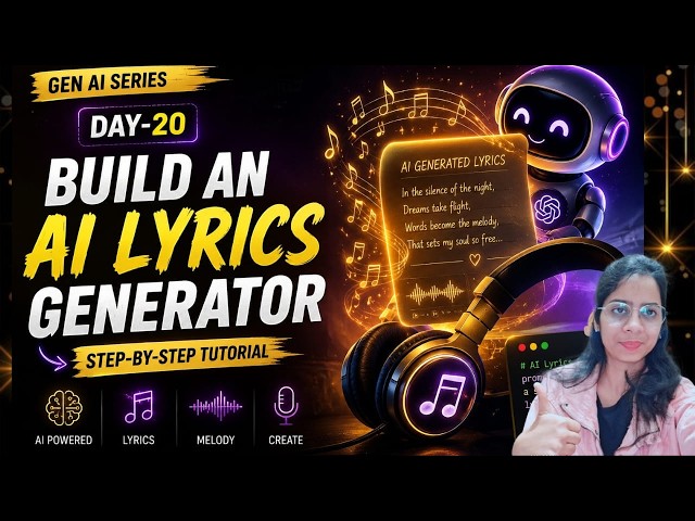 Day 20: Build an AI Lyrics Generator 🎵 | Step-by-Step Tutorial | Beginner to Advanced Gen AI Series