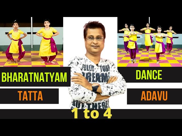 Bharatnatyam Steps For Beginners Part 1 | Bharatanatyam Dance Tatta Adavu 1 - 4 | SKK DANCE TUTORIAL