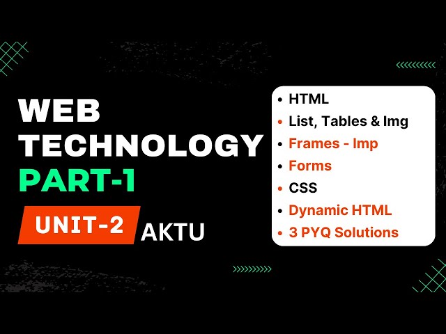 web technology aktu | Unit-2 Part-1 Web Technology One Shot Video | WT PYQ Solutions | Aktu Exams