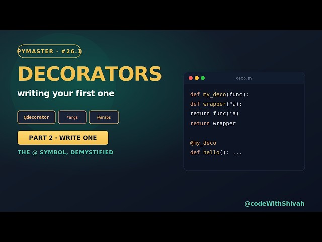 Writing Your First Python Decorator | #26.1