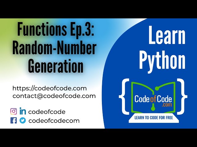 Learn Python | Chapter 04: Functions Ep.3: Random-Number Generation | CodeOfCode