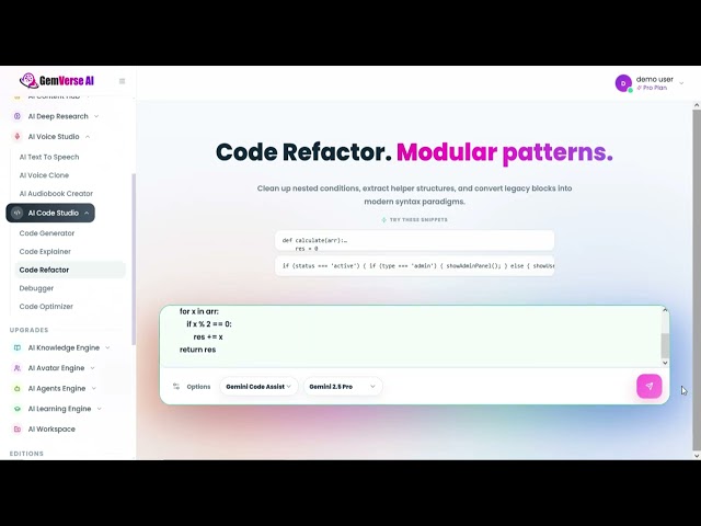 How to Use AI Code Studio in GemVerse AI