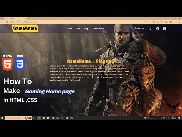 How To Make Gaming Home Page | HTML CSS