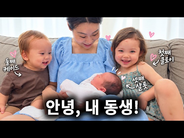 Our Kids Meet Their Baby Sister for the First Time… 🥹 Their Reactions💕