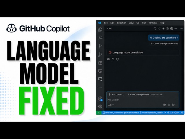 COPILOT LANGUAGE MODEL UNAVAILABLE [FIXED] | GitHub Copilot Language Model Unavailable VSCode