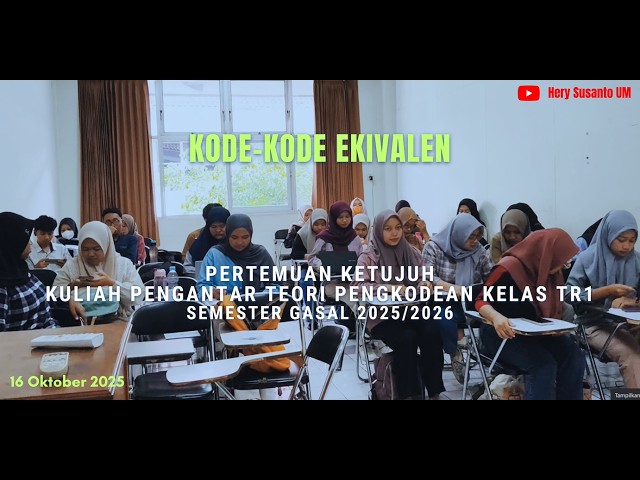 Equivalent Codes | Introduction to Coding Theory Lecture TR1 Class Session 7 (October 16, 2025)