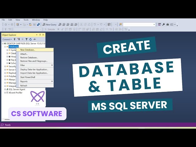 How to create Database, table in SQL Server