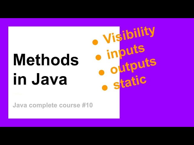 Writing Methods | Complete Java Course for Beginners #10