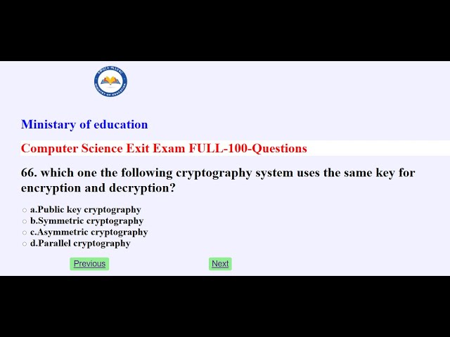 Computer science exit exam