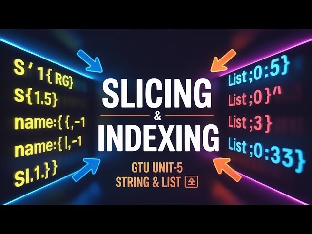 Python Programming | GTU Unit-5 | Slicing & Indexing in String and List | MOST IMP 🔥