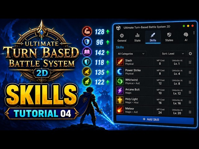 Ultimate Turn-Based Battle System for Unity | Tutorial 04 Skills