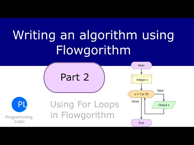Writing and algorithm using Flowgorithm - Part 2 - For Loops
