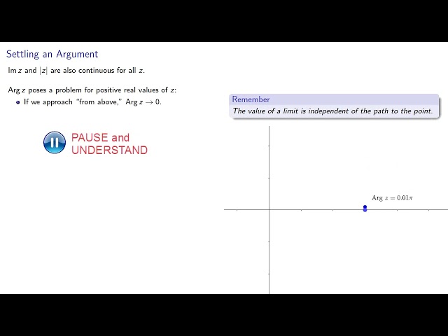 Continuity of Complex Functions