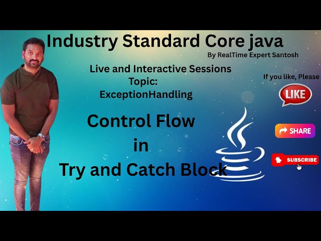 Control Flow In Try and Catch Block in Java| Java Tutorial | Java 2025 | Full Stack Java Training