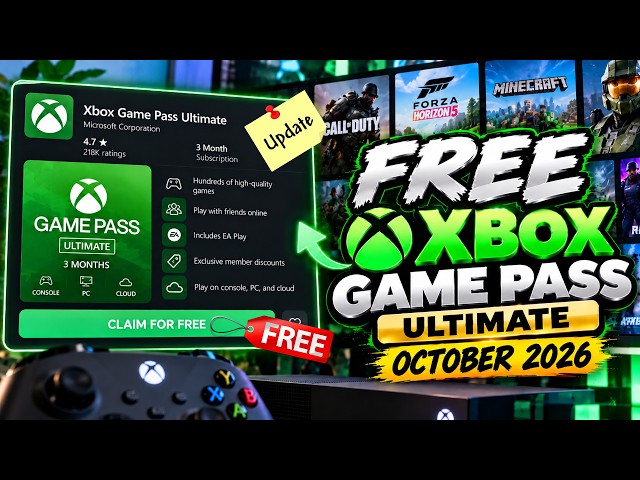 Free Xbox Game Pass - How I Got Xbox Game Pass For Free Ultimate 3 Months October 2026 Xbox/PC