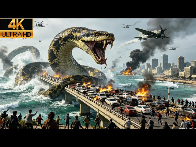 【4K Movie】A raging giant python wreaks havoc, plunging humanity into catastrophe.