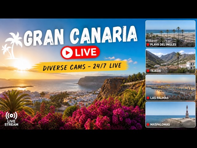 🔴 Gran Canaria Live Cam | Playa del Ingles | Maspalomas | Las Palmas | San Agustin | Ambient & Music