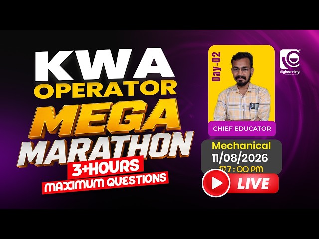 KWA OPERATOR | റാങ്ക് ഉറപ്പിക്കാൻ MEGA MARATHON😍| 3+ HOURS,MAXIMUM QUESTIONS | JOIN NOW DAY 02 ✅