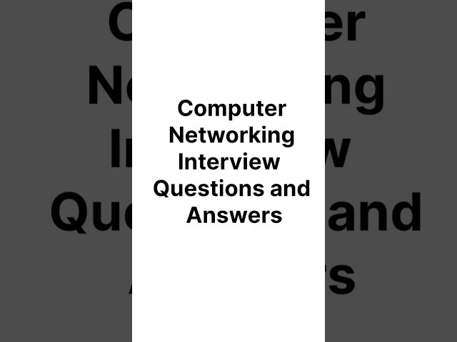 Part - 1: Computer Networking Interview Questions #computernetworking #computerscience