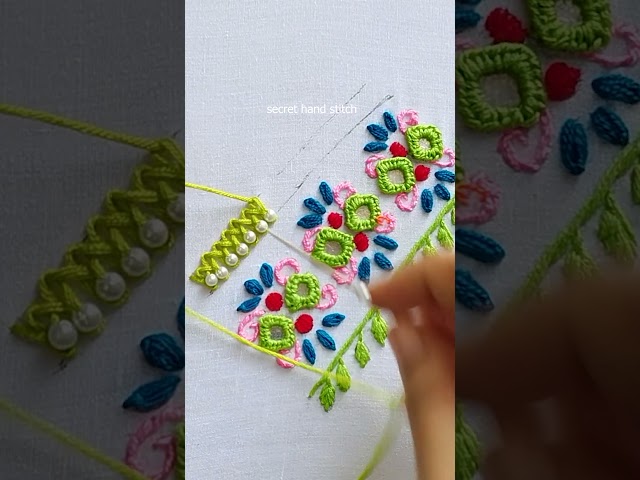 excellent embroidery work !! Simple Sewing Hand Work Tutorial #shorts  #youtube #embroidery