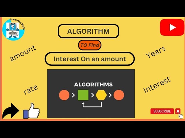 ALGORITHM TO FIND INTEREST ON AN AMOUNT|CLASS 9th|10th| Computer Science @ COMPUTING WORLD