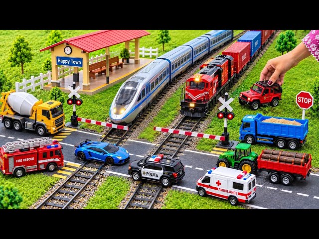 My Mega Toy Train 🚂 Station 🚉 with Fire Trucks & Rescue Cars 🚗 