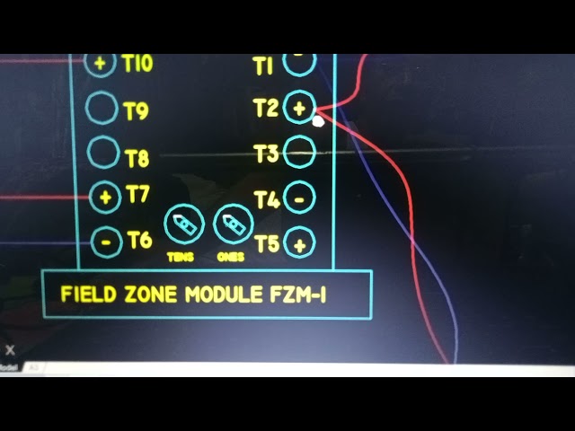 Addressable fire alarm system-wiring of FIED ZONE MODULE and conventional smoke detectors.