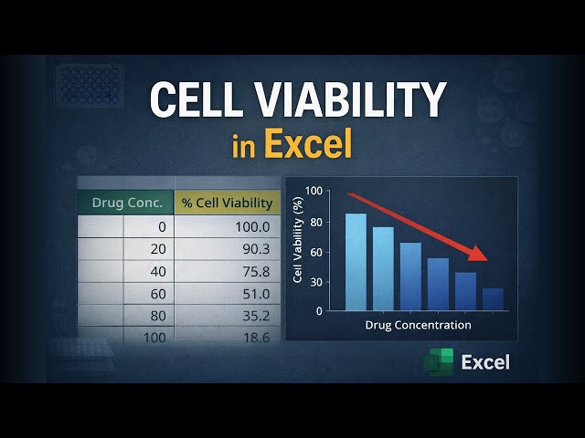 Cell Viability Analysis in Excel | From Raw OD Data to Dose-Response Graph