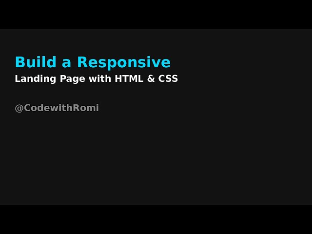 Build a Responsive Landing Page with HTML & CSS – Beginner Project Tutorial