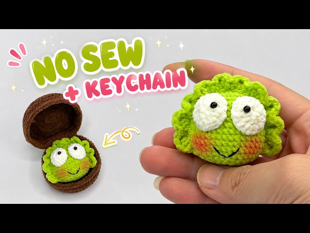 ✨ NO SEW ✨ How to Crochet Dumpling Frog Keychain | Cómo tejer un llavero de rana dumpling | QUICK