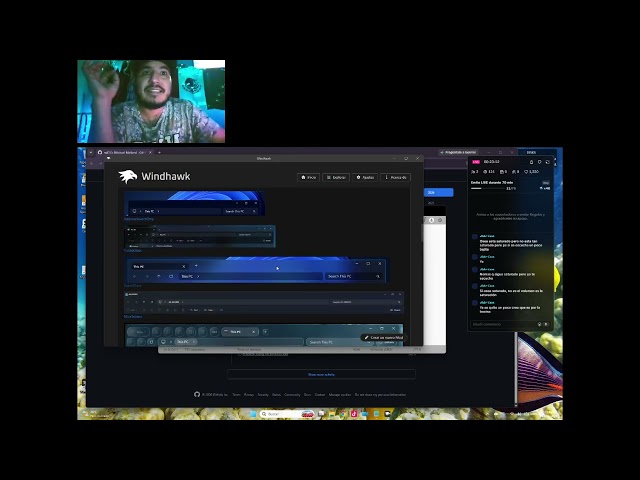 WINDHAWK FULL GLASS EN VIVO WINDOWS 11 CON FONDO DE PANTALLA MOVIL