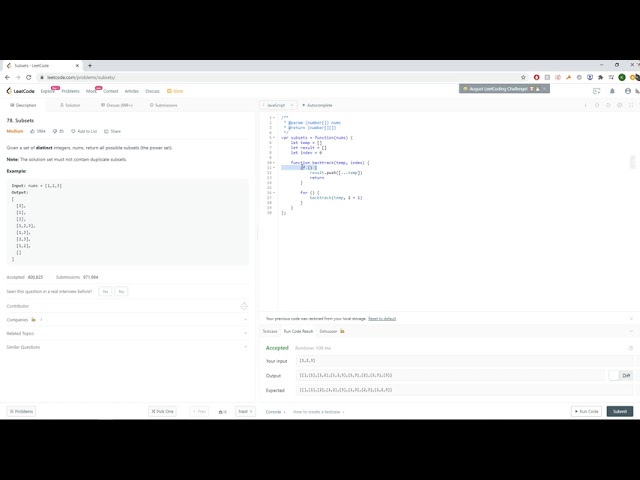 LeetCode 78:  Subsets