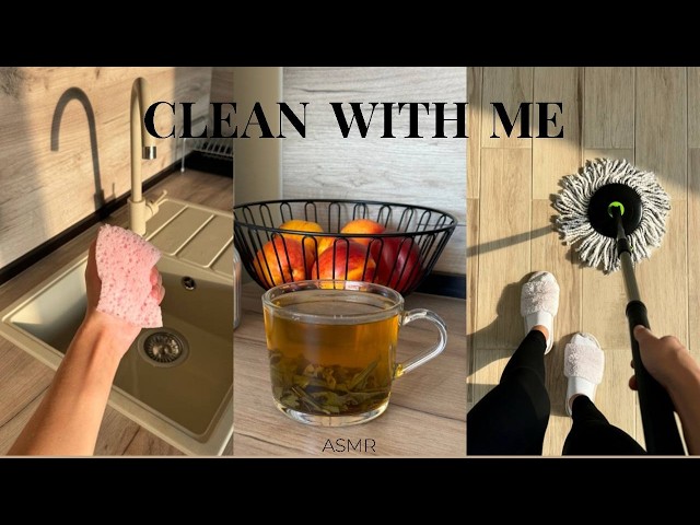 CLEAN WITH ME 🧼 | KITCHEN & LIVING ROOM RESET | REALISTIC CLEANING MOTIVATION ✨