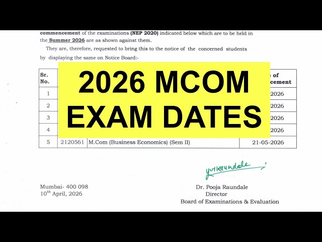 M.Com Exam Date Update 2026 | CDOE IDOL Official News 📢