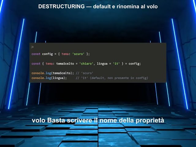 DESTRUCTURING default e rinomina al volo