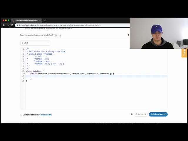 Lowest Common Ancestor of a Binary Search Tree