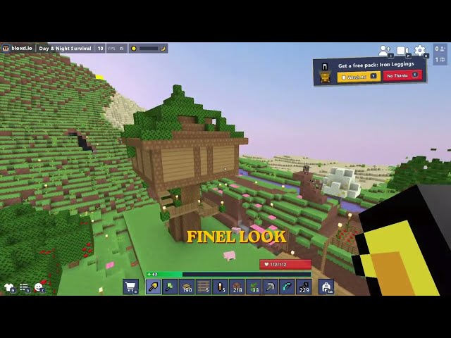 Tree House in Minecraft or Bloxd io | Simple Tutorial | Subscribe #gamming #orsingamerz