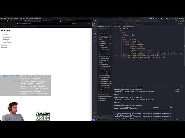 Day 98 learning web dev: Node/Express/PostgreSQL | study, code, hangout