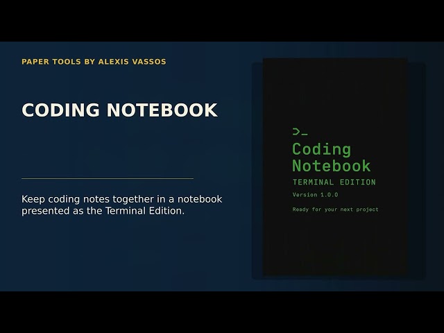 Coding Notebook: Terminal Edition | Alexis Vassos