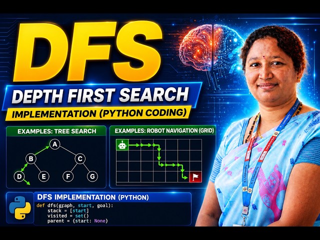 Depth First Search Implementation | Python Coding | Tree Traversal and Robot Navigation using DFS