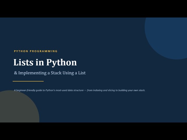 Lists in Python