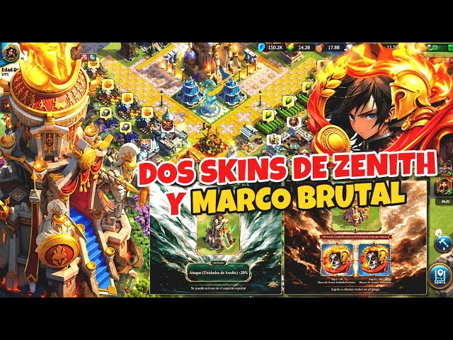 TWO POWER ZENITH SKINS AND A BRUTAL AVATAR FRAME - RISE OF KINGDOMS