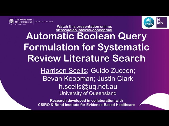 Automatic Boolean Query Formulation for Systematic Review Literature Search