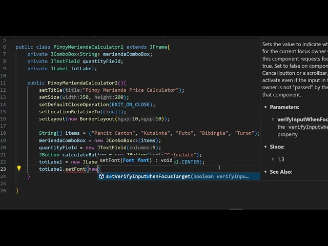 Pinoy Merienda Java Switch Activity
